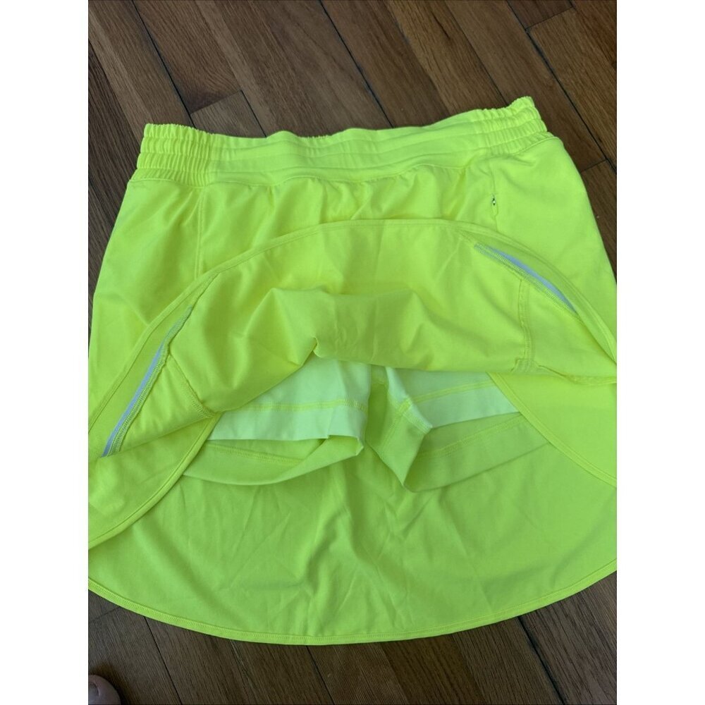 Lululemon Women's Hotty Hot High-Rise Skirt Skorts neon Highlight Yellow Size 10 - Picture 3 of 7